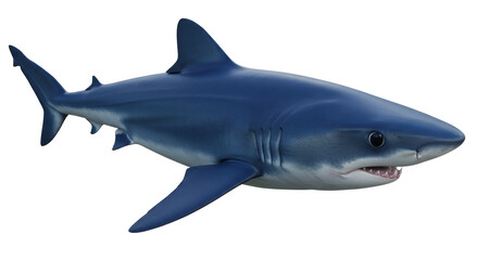 Isolated Great White Shark Predatory Marine Animal