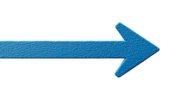 Rough blue arrow pointing right on black, cut out transparent - Powered by Adobe