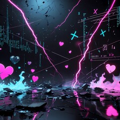 Futuristic anime wallpaper, digital art, AI