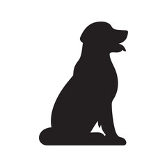 Black Dog Silhouette Vector Illustration
