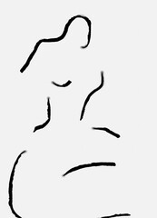 line art female shape design