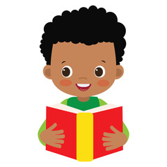 Cute little boy with a book