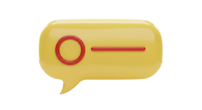 Isolated Notification Speech Bubble with Declined Message