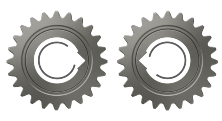 Isolated Two Gears with Rotating Circular Arrows