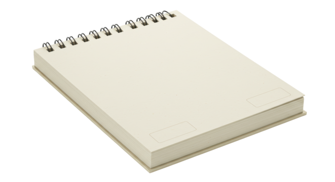Isolated Blank Spiral Notebook for Notes and Sketches