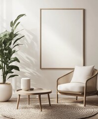 Modern minimalist living room scene (1)