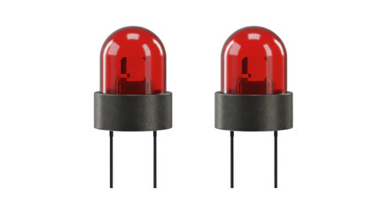 Isolated Pair of Red LED Lights for Electronics and Indicators