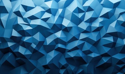 Fototapeta premium Abstract blue low poly background with geometric triangular shapes creates a modern feel.