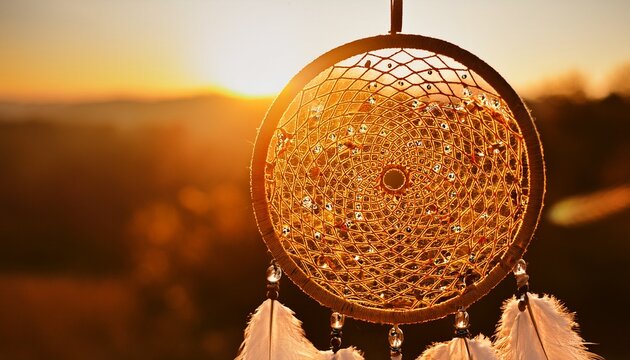 dreamcatcher in the golden sunlight