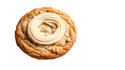 Cookie with frosting, isolated sweet treat, dessert item, cut out transparent