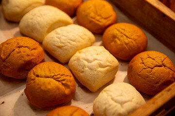 Rolls under a heat lamp