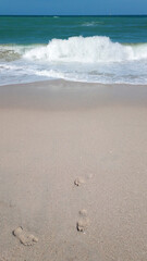 Blue sea view United Arab Emirates. Sharjah beach.