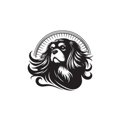 Cavalier King Charles Spaniel Dog Vector Silhouette Design, Elegant Toy Breed Outline, Pet Lover Clipart for Logos, Apparel, Digital Prints, Stickers, Posters, and Crafts