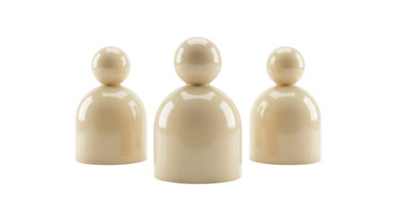 Isolated Teamwork Concept with Three Simple Human Figures