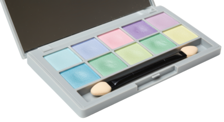 Isolated Pastel Eyeshadow Palette with Applicator