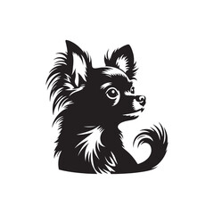 Chihuahua Dog Vector Silhouette Design, Tiny Toy Breed Outline Art, Pet Lover Clipart for Stickers, Logos, Apparel, Digital Prints, Crafts, Posters, and More