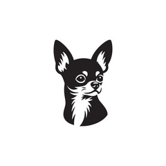 Chihuahua Dog Vector Silhouette Design, Tiny Toy Breed Outline Art, Pet Lover Clipart for Stickers, Logos, Apparel, Digital Prints, Crafts, Posters, and More