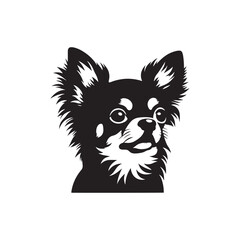 Chihuahua Dog Vector Silhouette Design, Tiny Toy Breed Outline Art, Pet Lover Clipart for Stickers, Logos, Apparel, Digital Prints, Crafts, Posters, and More