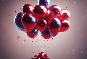 happy party celebration shiny anniversary decoration balloons symbol birthday colorful red fun 3d glossy helium holiday bunch sparkling balloon illustration wedding invitation sale isolated mother's