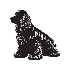 Cocker Spaniel Dog Vector Silhouette, Elegant Canine Outline, Pet Lover Clipart, Loyal Dog Art for Logos, Stickers, Apparel, Digital Prints, Crafts, and Posters.