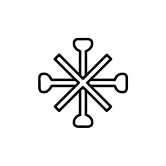 Abstract Snowflake Icon Winter, Cold, Frost, Design, Graphic, Symbol, Element, Line art, Pattern, Ho