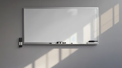 Obraz premium Whiteboard mounted on a wall with a cup on it, ideal for home or office use
