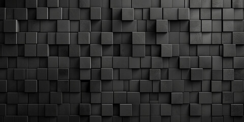 Black abstract cubes geometric texture with light effects