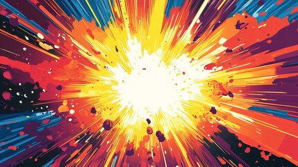 Colorful Burst Effect Background Evoking Energetic Book Action Themes