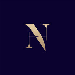 Letters N and H logo design. Vector