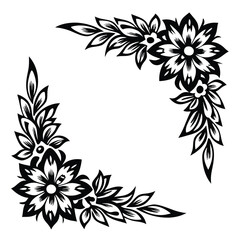 a corner floral frame silhouette for invitations