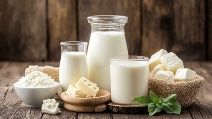 Organic Dairy Delights Including Yogurt and Butter on Local Market Stall
