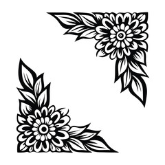 a corner floral frame silhouette for invitations