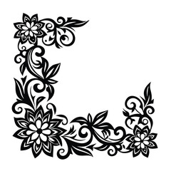 a corner floral frame silhouette for invitations