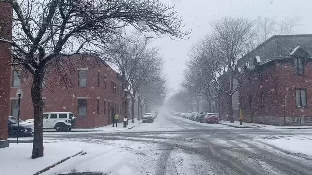 Spring snowfall in Montreal 