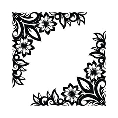 a corner floral frame silhouette for invitations
