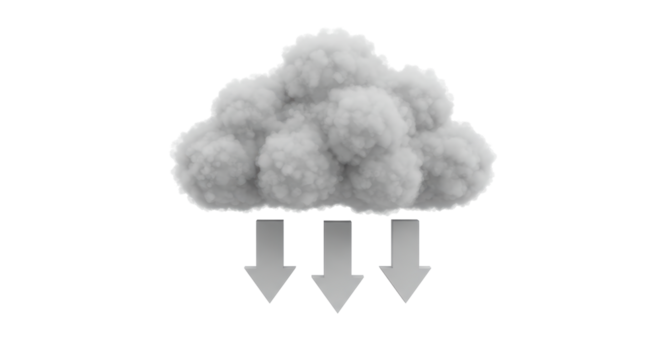 Isolated Cloud with Downward Arrows