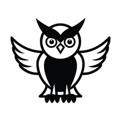 owl on white background