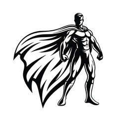 a comic superhero pose silhouette