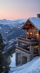 Luxurious mountain chalet with panoramic views