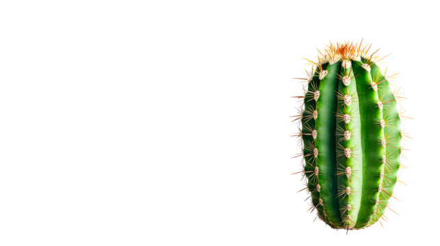 Columnar cactus, isolated on black background, cut out transparent