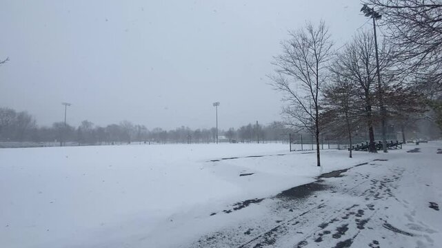 Spring snowfall in Montreal 