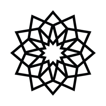 recommend clip art: Geometric Star Ornament Vector Illustration Isolated On White Background Design Element
