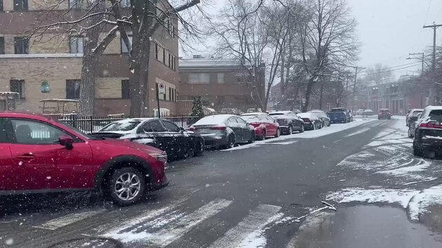 Spring snowfall in Montreal 