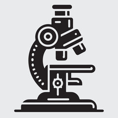 Microscope solid icon. Scientific microscope glyph style pictogram on white background