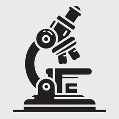 Microscope solid icon. Scientific microscope glyph style pictogram on white background