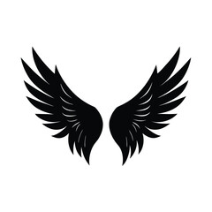 Minimalist Black Angel Wings Vector Illustration For Graphic Design Elements
