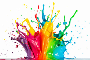 multi colored paint splashes bright colors. illustration.
