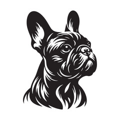 French Bulldog Dog Vector Silhouette, Adorable Canine Outline, Playful Pet Lover Clipart, Cute Dog Art for Logos, Stickers, Apparel, Digital Prints, Crafts, and Posters.