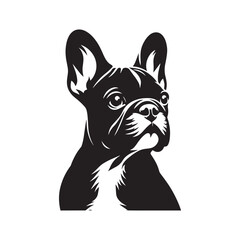 French Bulldog Dog Vector Silhouette, Adorable Canine Outline, Playful Pet Lover Clipart, Cute Dog Art for Logos, Stickers, Apparel, Digital Prints, Crafts, and Posters.