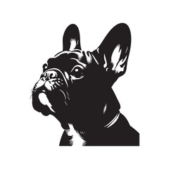 French Bulldog Dog Vector Silhouette, Adorable Canine Outline, Playful Pet Lover Clipart, Cute Dog Art for Logos, Stickers, Apparel, Digital Prints, Crafts, and Posters.
